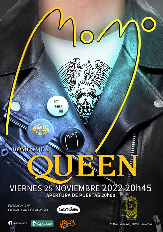 MOMO. HOMENAJE A QUEEN 25 de noviembre. LUZ DE GAS