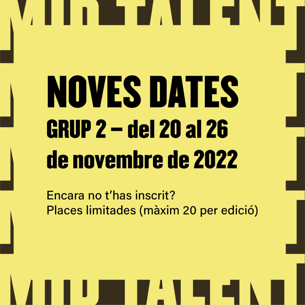 Programa MID Talent un curs 100% gratuït d’acceleració de joves per fomentar l’emprenedoria i la inserció laboral a través de metodologies creatives del 20 al 29 de noviembre
