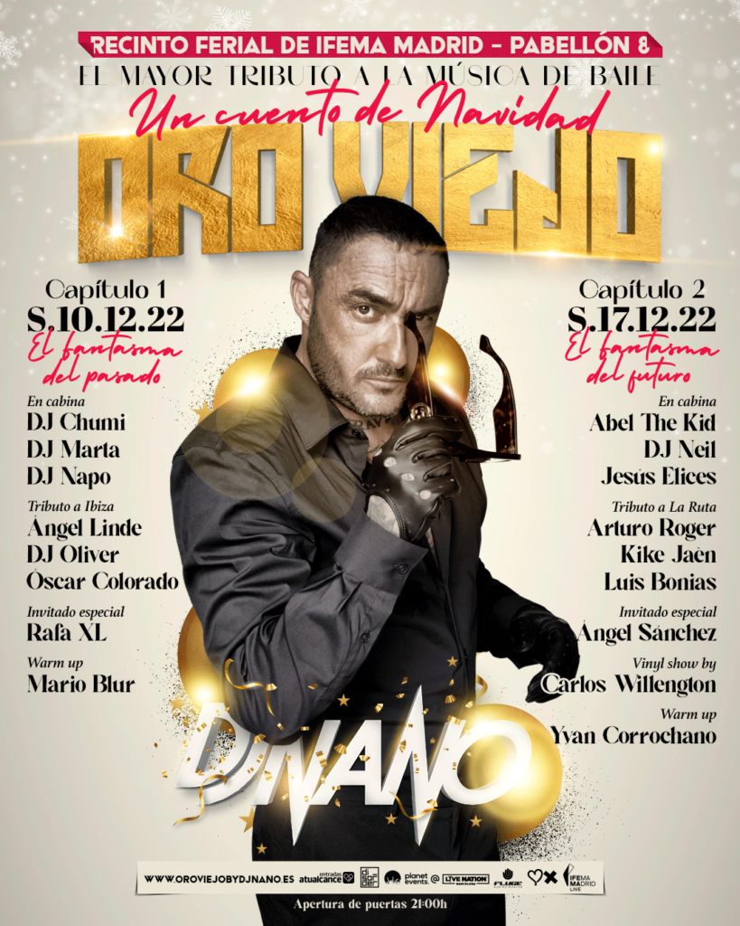 Este sábado primer evento de Oro Viejo by DJ Nano: Un cuento de Navidad 10 y 17 de diciembre