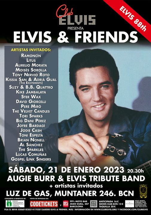 CLUB ELVIS CELEBRA EL 88 ANIVERSARIO DE ELVIS CON UN GRAN CONCIERTO BENÉFICO EN LA SALA LUZ DE GAS 21 de enero