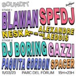 SOUNDIT abre temporada el 11 de marzo con Blawan, Dj Boring, SPFDJ, GAZZI y Paquita Gordon en el Parc del Fòrum