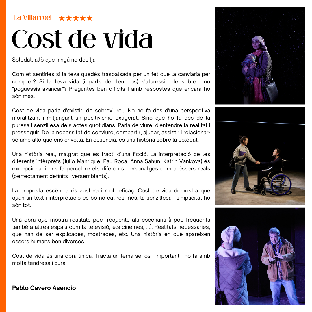 Comentarios de Teatro por Pablo Cavero Cost de vida La Villarroel CATACULTURAL
