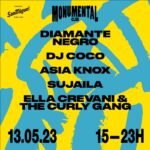 Monumental Club vuelve este sábado 13 de mayo con Diamante Negro, DJ Coco y Asia Knox, entre otros  se aplaza al 27 de mayo debido a la previsión meteorológica