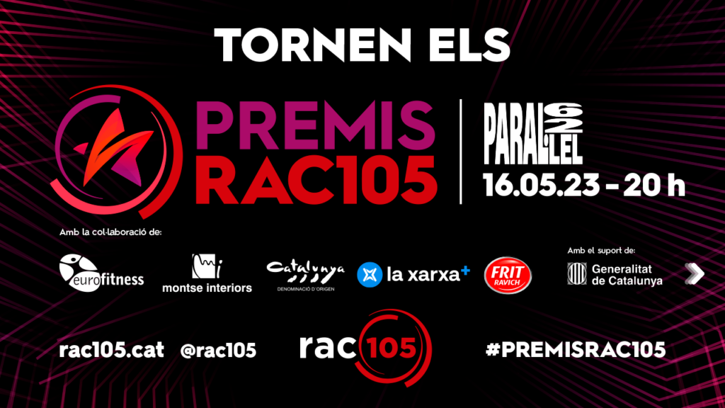 Els Premis RAC105 tornen enguany, amb la seva tercera edició, i com a novetat ho fan amb la Denominació d’Origen (DO) Catalunya com a vins oficials. La gala se celebrarà la nit del dimarts 16 de maig a la Sala Paral·lel 62 de Barcelona