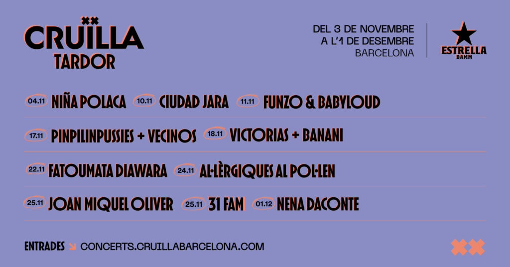 Cruïlla de Tardor 2023 anuncia su programación del 3 de noviembre al 1 de diciembre
