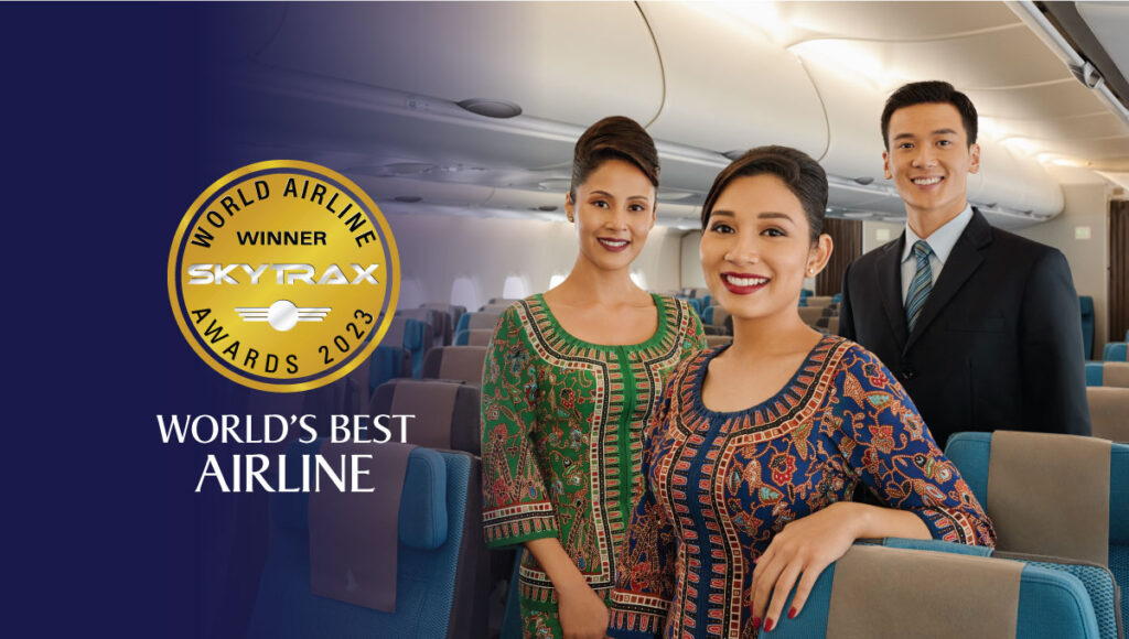 Singapore Airlines ha sido nombrada Mejor Aerolínea del Mundo en los premios Skytrax World Airline Awards* de 2023