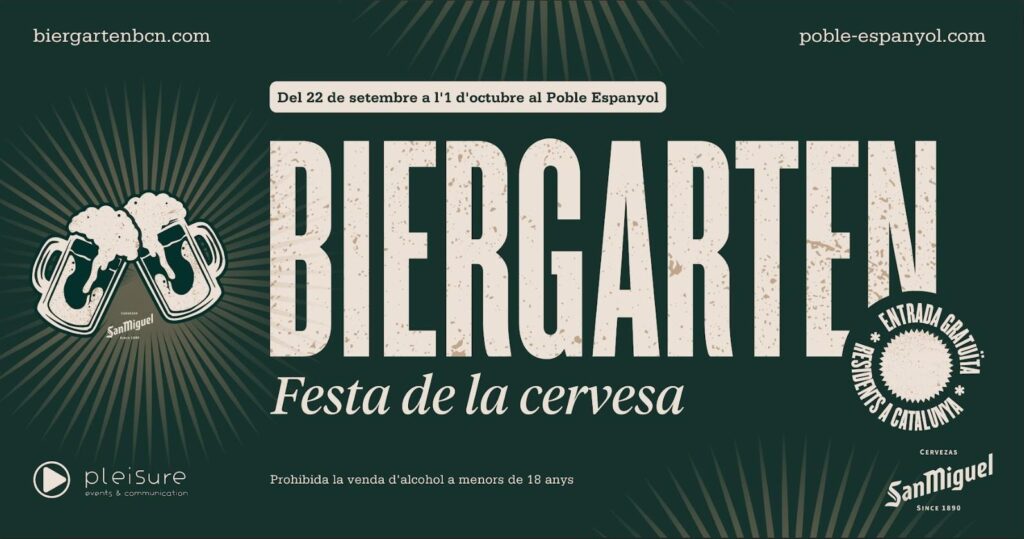 La San Miguel Biergarten vuelve al Poble Espanyol durante las fiestas de La Mercè entre el 22 de septiembre y el 1 de octubre