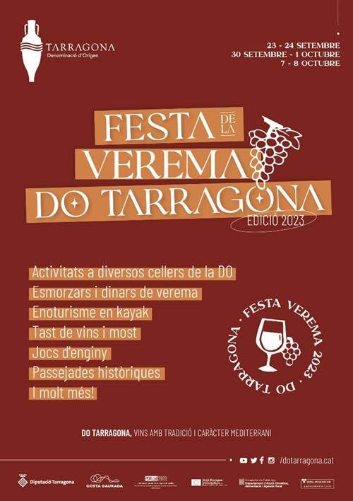 ARRIBA UNA NOVA EDICIÓ DE LA FESTA DE LA VEREMA DE LA VEREMA DE LA DO TARRAGONA 23 i 24 de setembre, 30 de setembre i 1 d’octubre, i 7 i 8 d’octubre,