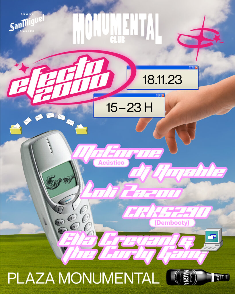 Monumental Club celebra una regresión en el tiempo con el especial ‘Efecto 2000’ este sábado 18 de noviembre, encabezado por el acústico de McEnroe así como los sets de DJ Amable, Loli Zazou y más