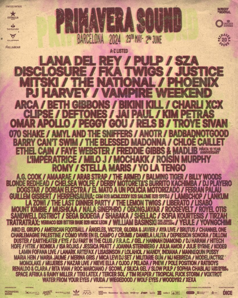 Primavera Sound presenta el espectacular cartel para su edición de 2024 en Barcelona: un regalo para fans del festival