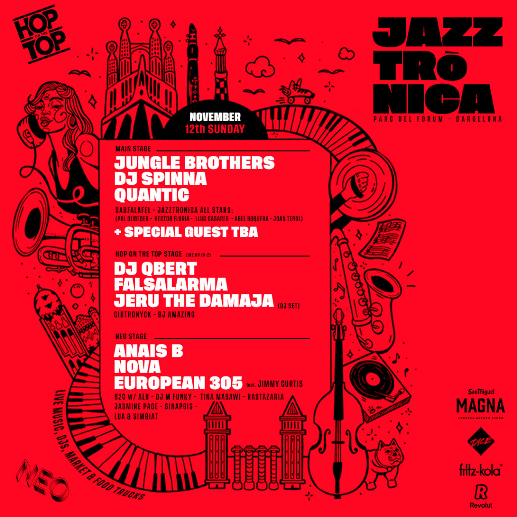 Jazztrònica vuelve el 12 de noviembre al Fòrum con Jungle Brothers, Quantic, DJ Spinna y Jery the Damaja. entre otros