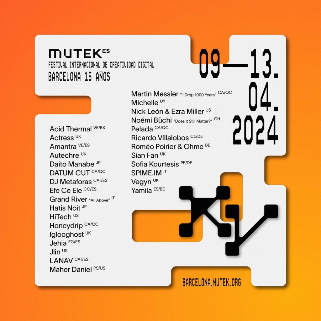 MUTEK Barcelona desvela el cartel completo de su 15º aniversario y pone a la venta las entradas individuales y los Saturday Passes del festival del 9 al 13 de abril
