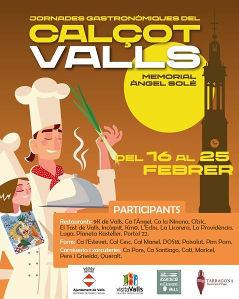 8 CELLERS DE LA DO TARRAGONA PARTICIPEN EN LES JORNADES GASTRONÒMIQUES DEL CALÇOT DE VALLS del 16 al 25 de febrer