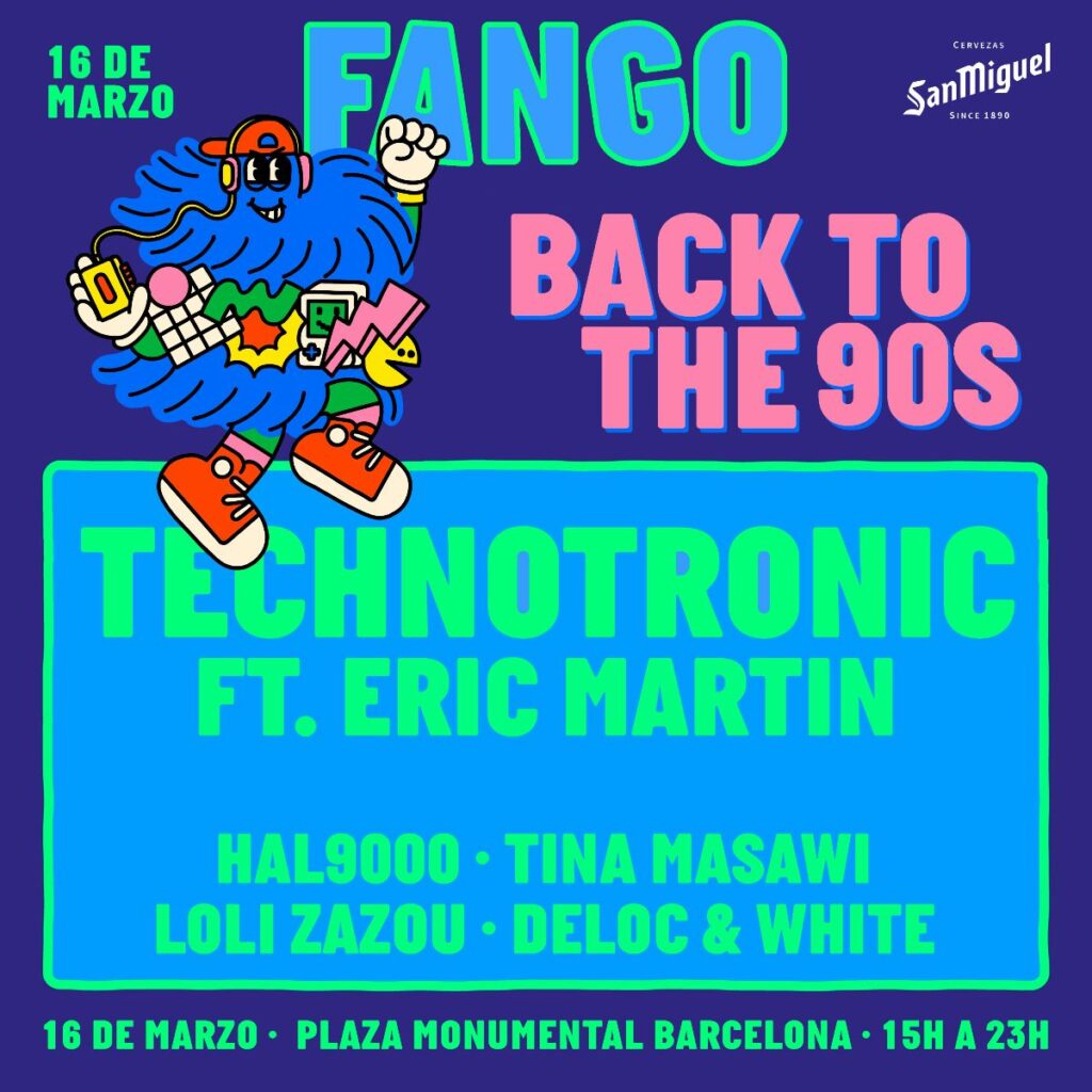 FANGO viaja a los 90’s este sábado 16 marzo con Technotronic ft Eric Martin
