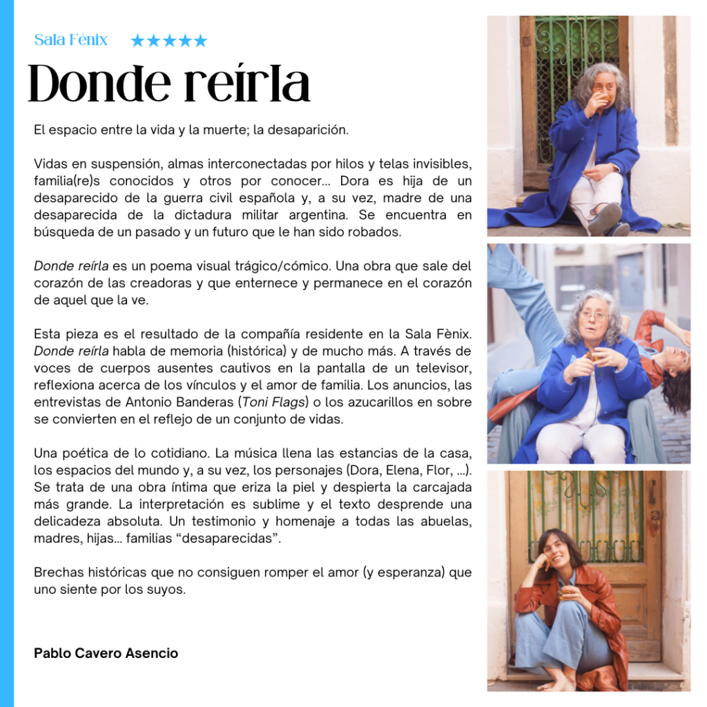 Ressenya «Donde reírla» a la Sala Fènix