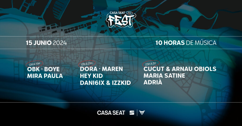 ¡Celebra con nosotros el CASA SEAT Fest: 10 horas de música en CASA SEAT! 15 de junio