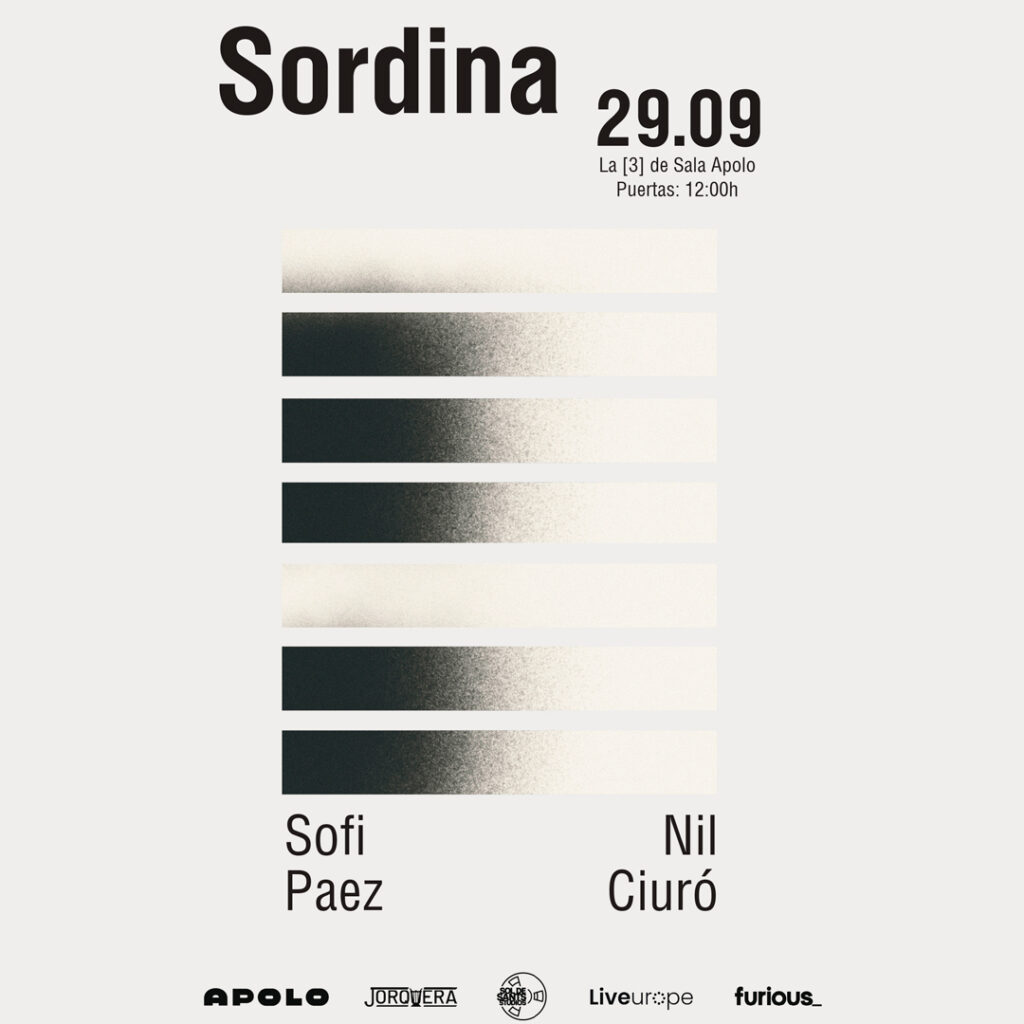 Apolo presenta la sesión 2 de Sordina con los conciertos de los pianistas Sofi Paez y Nil Ciuró el 29 de septiembre