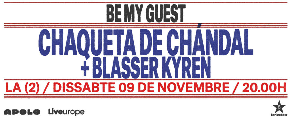 Chaqueta de Chándal presentan «Flema Eterna» en el ciclo Be My Guest de Apolo el 9 de Noviembre