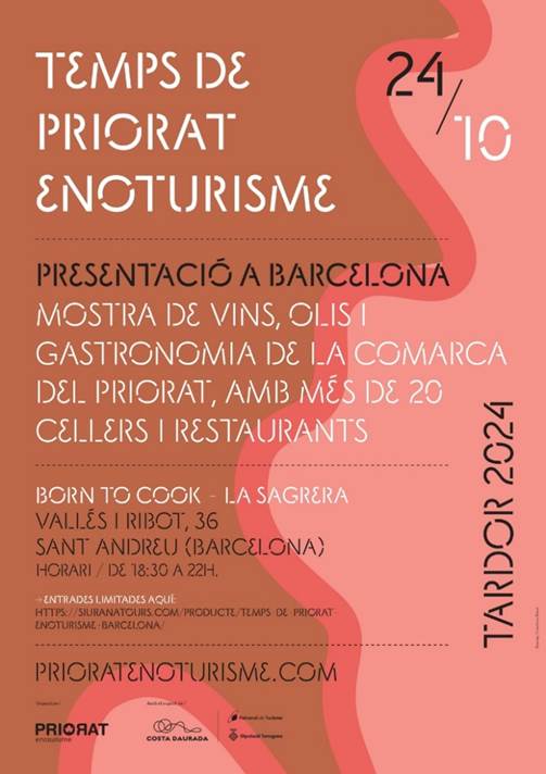 Priorat Enoturisme presenta a Barcelona «Barcelona temps de Priorat Enoturisme» el 24 d’octubre