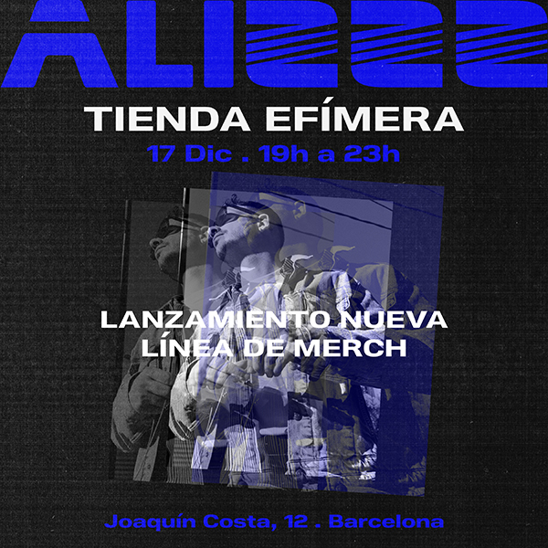Alizzz lanza nueva línea de merch inspirada en su disco“Conducción Temeraria”y anuncia pop-up de presentación el próximo martes 17 de diciembre de 19h a 23h