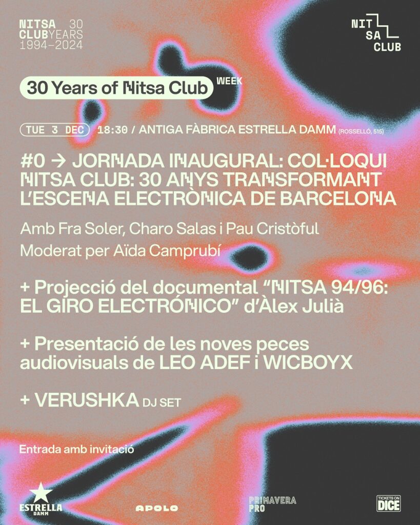 Dimarts, 3 de desembre a les 18:30 h: 30 YEAR OF NITSA CLUB