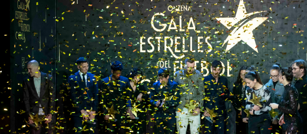 Aquest dimecres, 4 de desembre, se celebrarà la festa del futbol i futbol sala català a l’Antiga Fàbrica Estrella Damm a partir de les 19.45 hores i en directe a TV3.