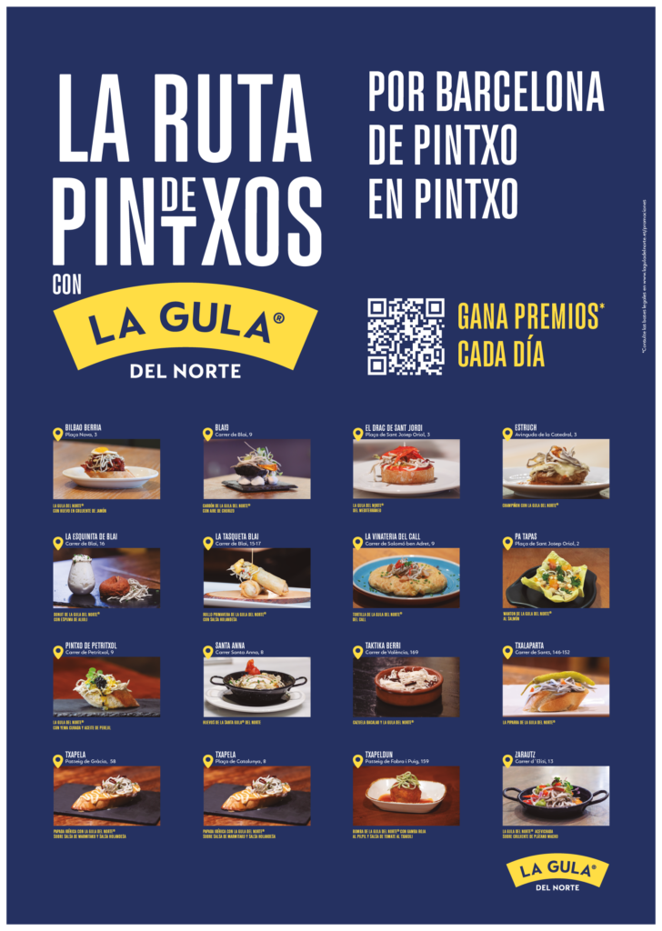 LA RUTA DE PINTXOS DE LA GULA DEL NORTE® ATERRIZA POR PRIMERA VEZ EN BARCELONA del 6 al 23 de diciembre