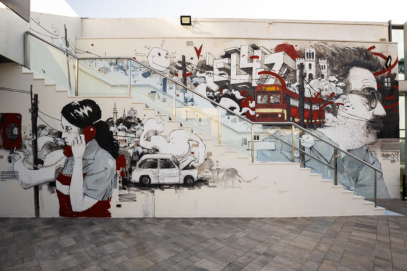 SOM Multiespai rinde tributo al emblemático movimiento vecinal de Nou Barris con un mural inspirado en «El 47»