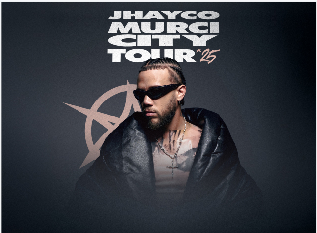 El aclamado artista puertorriqueño Jhayco, ganador del Latin GRAMMY y uno de los líderes de la nueva generación del reggaetón, llega a España con su esperada gira Murci City Tour 25 a partir del 16 de marzo Barcelona y 18 Madrid