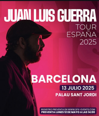 ¡Juan Luis Guerra vuelve a Barcelona el 13 de julio de 2025 con su nueva gira!
