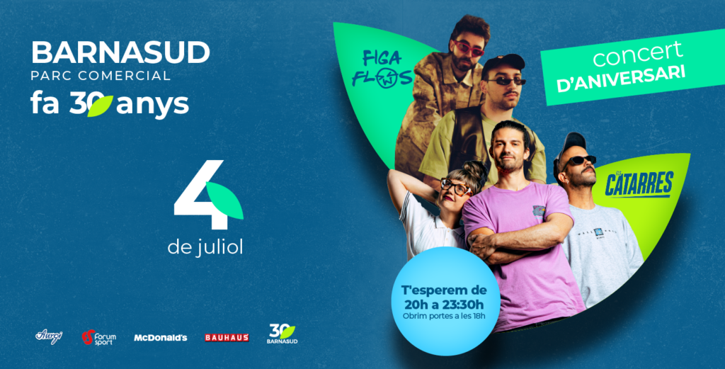 Els Catarres y Figa Flawas en Concierto para Celebrar 30 Años de Barnasud el 4 de julio
