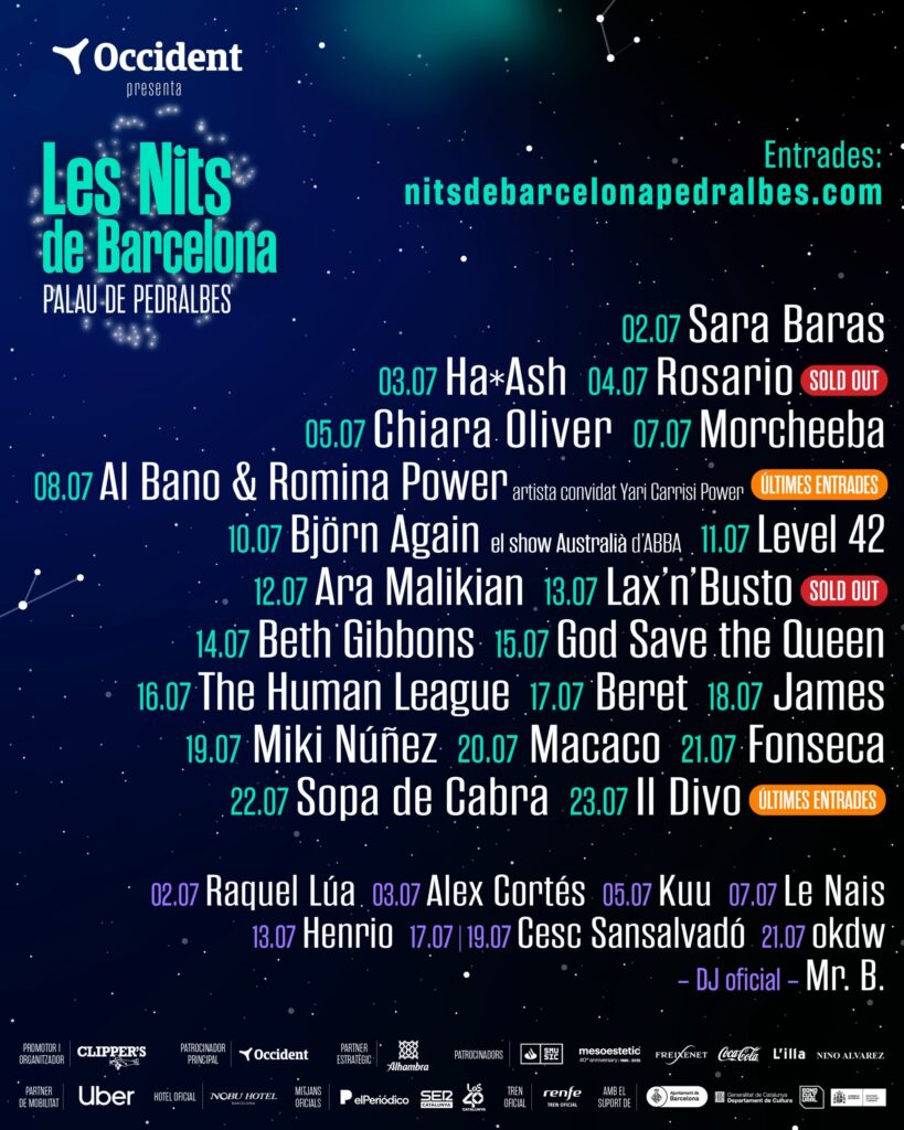 Level 42, The Human League y Macaco se unen alcartel de Les Nits de Barcelona 2025 del 2 al 23 de julio