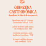 El Bar Muy Buenas Inaugura “La quinzena gastronòmica” con el rovellón como protagonista del 20 de octubre al 2 de noviembre