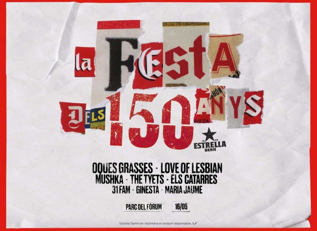 Estrella Damm celebra 150 años con una gran fiesta en el Parc del Fòrum el 16 de mayo