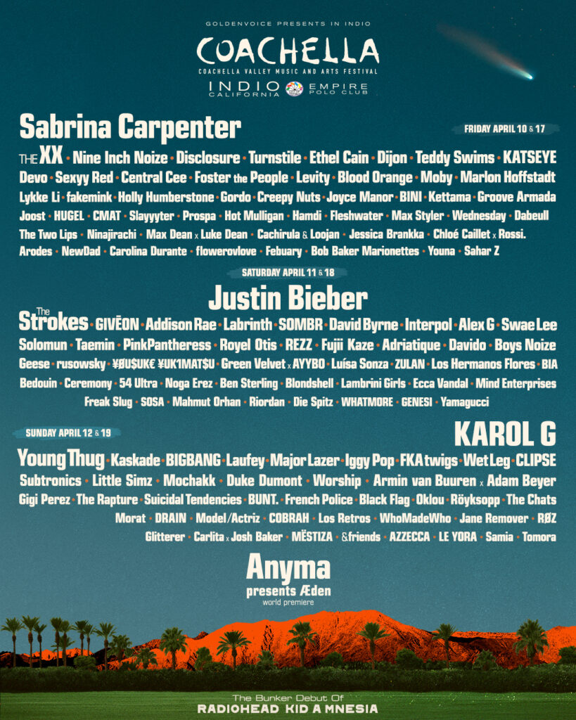 La edición 2026 del icónico festival de música Coachella en California será histórica, especialmente para la representación de la música latina APR 10-12 & 17-19, 2026
