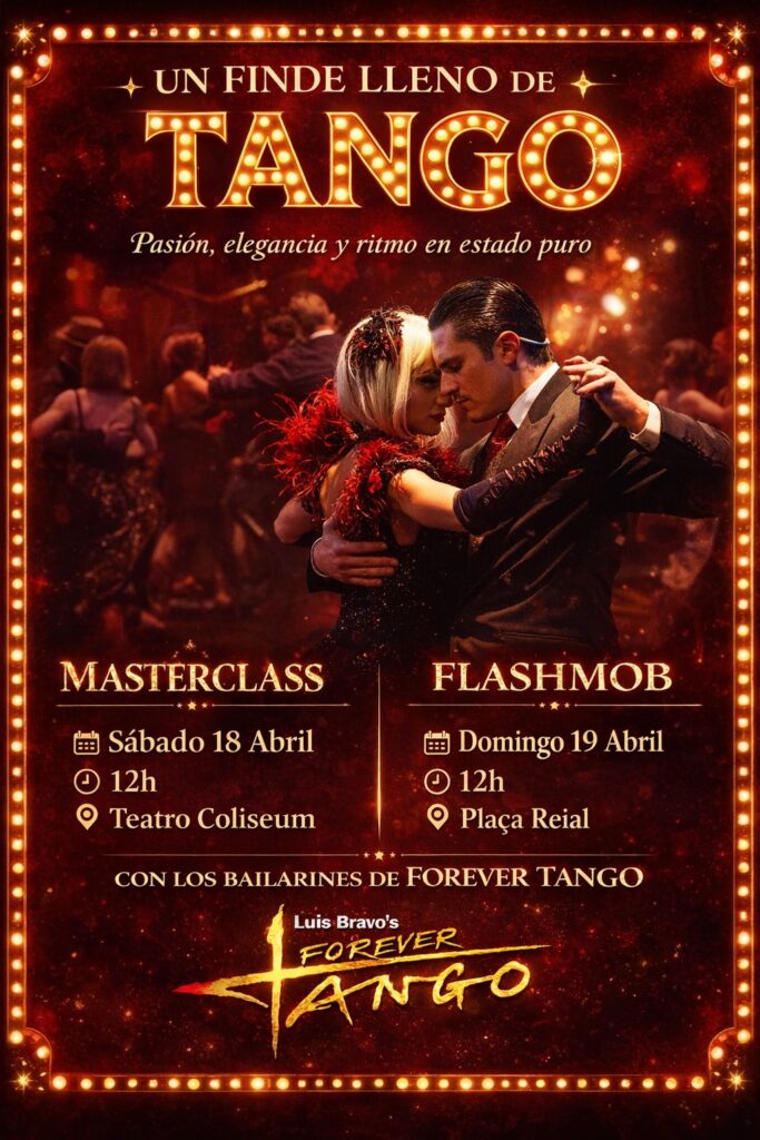 El tango se apodera de la Plaza Real este domingo 19 de abril a las 12:00 horas.