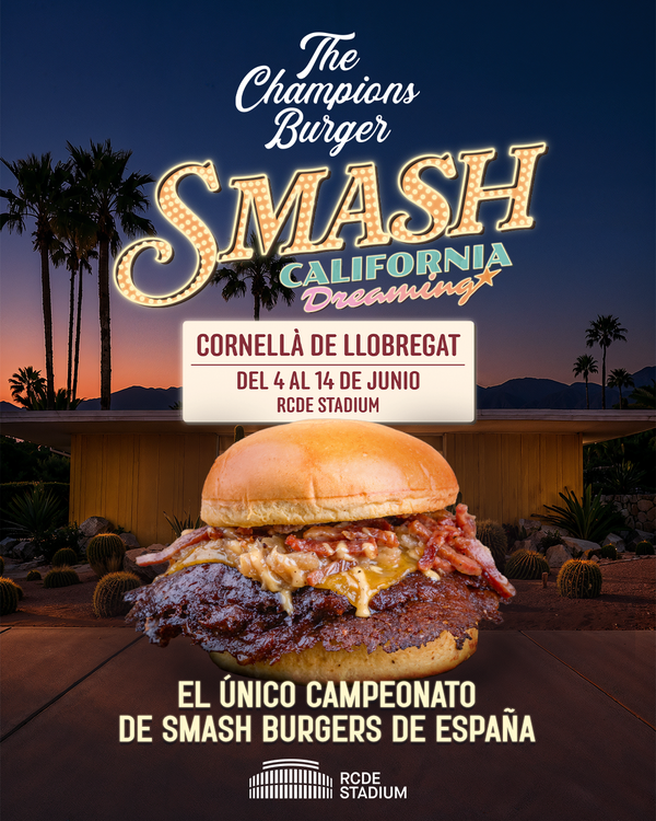 The Champions Burger aterriza en el RCDE Stadium para conquistar con sus smash burgers del 4 al 14 de junio