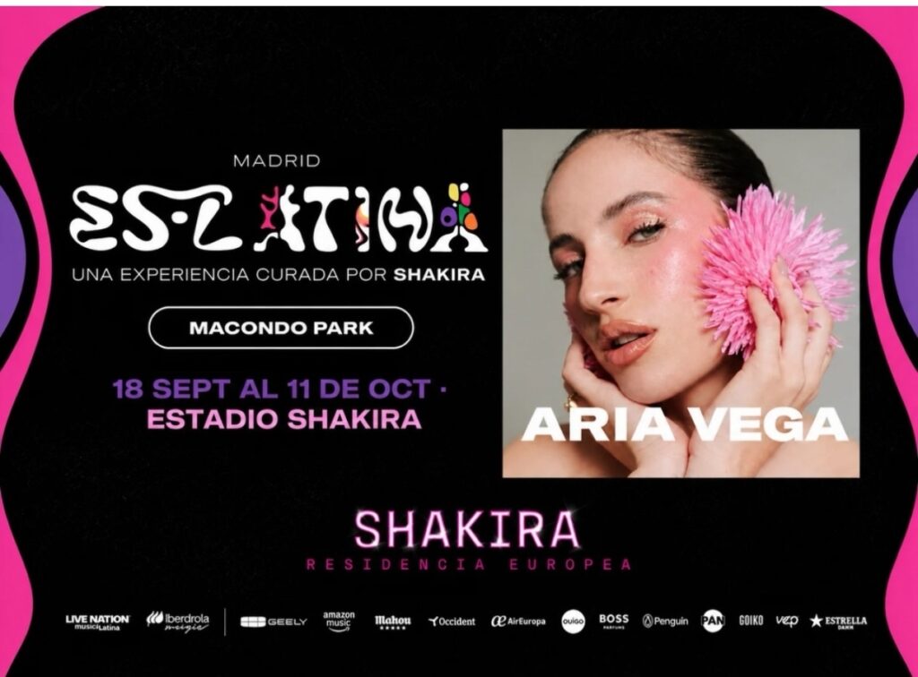 Aria Vega, ‘La Nena de Quilla’, llega a la residencia europea de Shakira en uno de los momentos clave de su carrera el 2 de octubre
