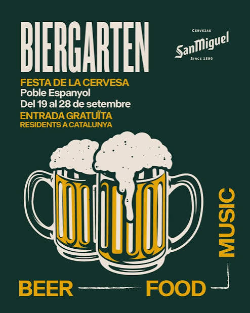 La San Miguel Biergarten del Poble Espanyol celebra la seva 18a edició coincidint amb la Mercè a Barcelona del 18 al 20 i del 23 al 27 de setembre