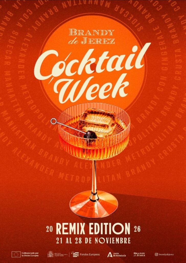 Brandy de Jerez Cocktail Week, Remix Edition: los clásicos de la coctelería se reinventan en Barcelona, Madrid y Sevilla del 21 al 28 de noviembre de 2026